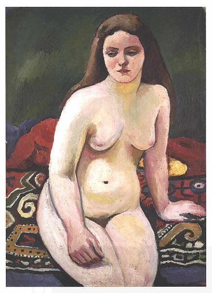 August Macke Female nude at a knited carpet China oil painting art
